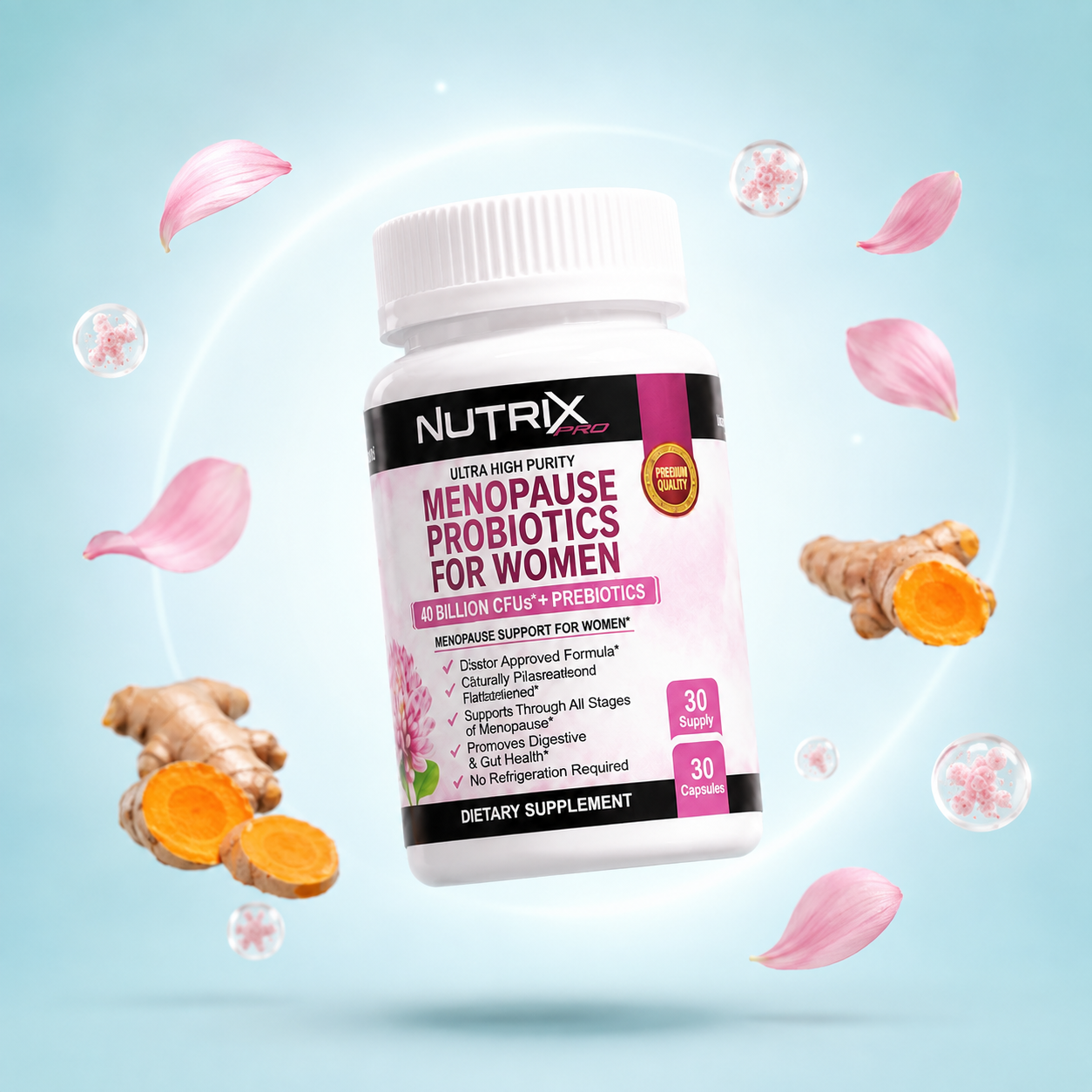 Nutrix Probióticos con Ashwagandha y Cúrcuma – Fórmula para Mujeres 40+ (30 cápsulas)